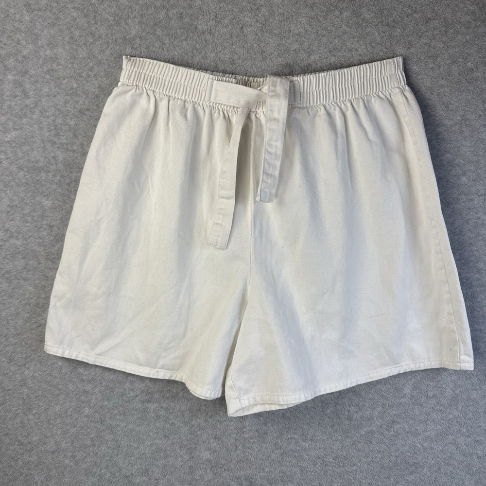 Vintage 90s Denim & Co. Pull-on Shorts w/ Front Tie Large USA Classic Unisex